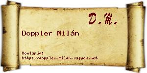 Doppler Milán névjegykártya